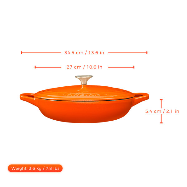 Lareina Enameled Cast Iron Braiser with Lid and Dual Handles Wayfair